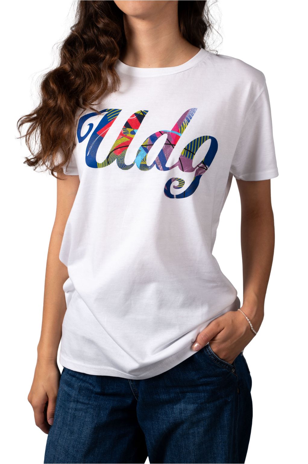 Tričko nápis UDG − bílé